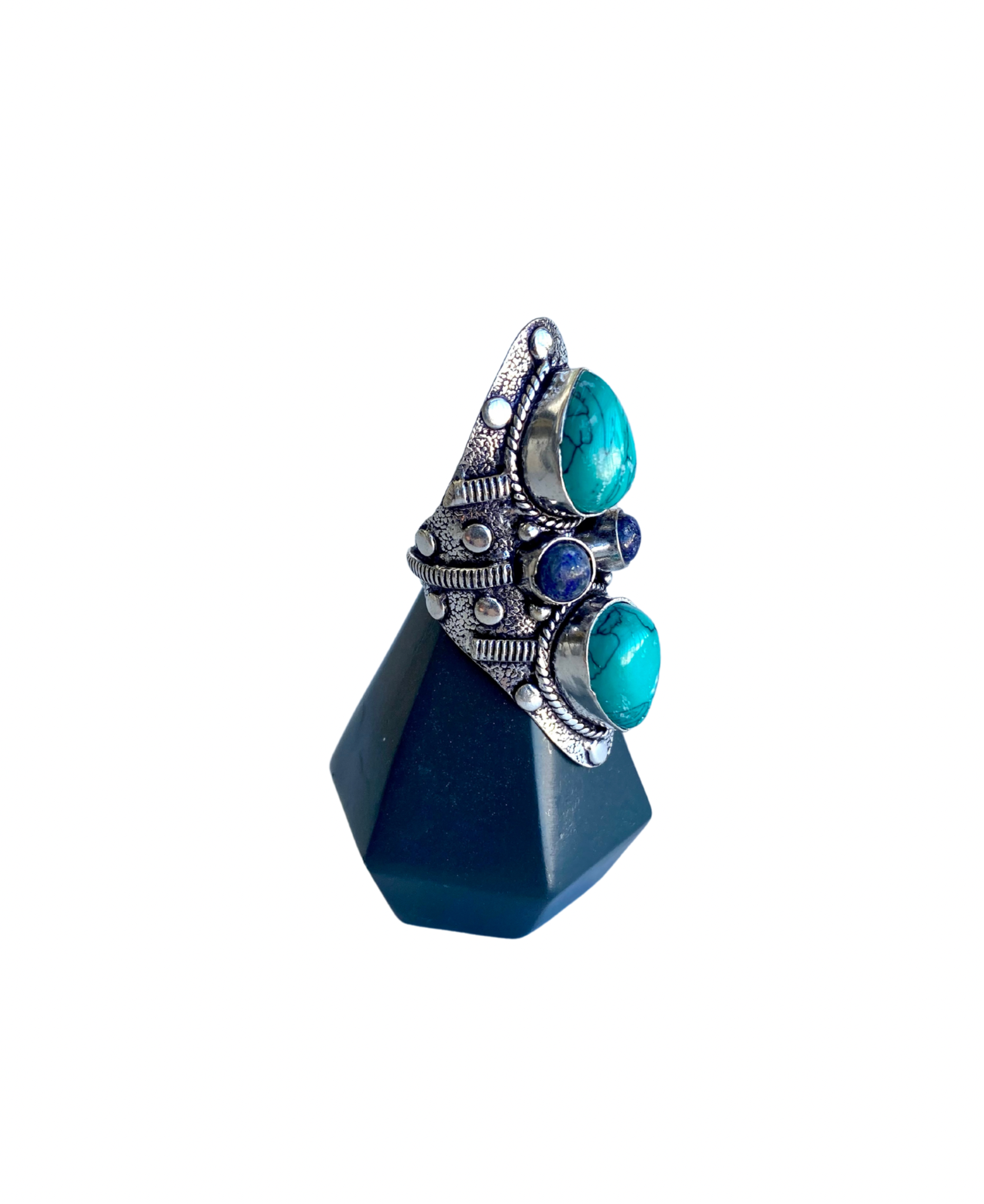 Santa Rosa Turquoise Long Gemstone Ring - Size 8.25